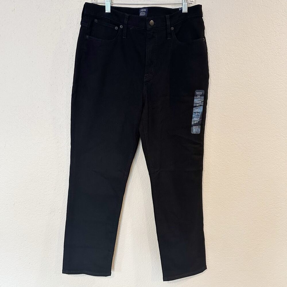 J. Crew Factory Essential Straight‎ Leg Jean In All-Day Stretch Black Size 31 - Picture 2 of 8